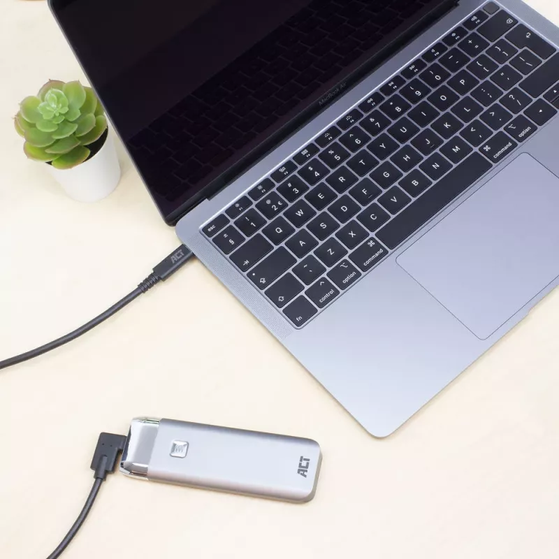 Cable ACT USB 3.0 en ángulo USB-C 2 metros 5 Gbit/s Negro