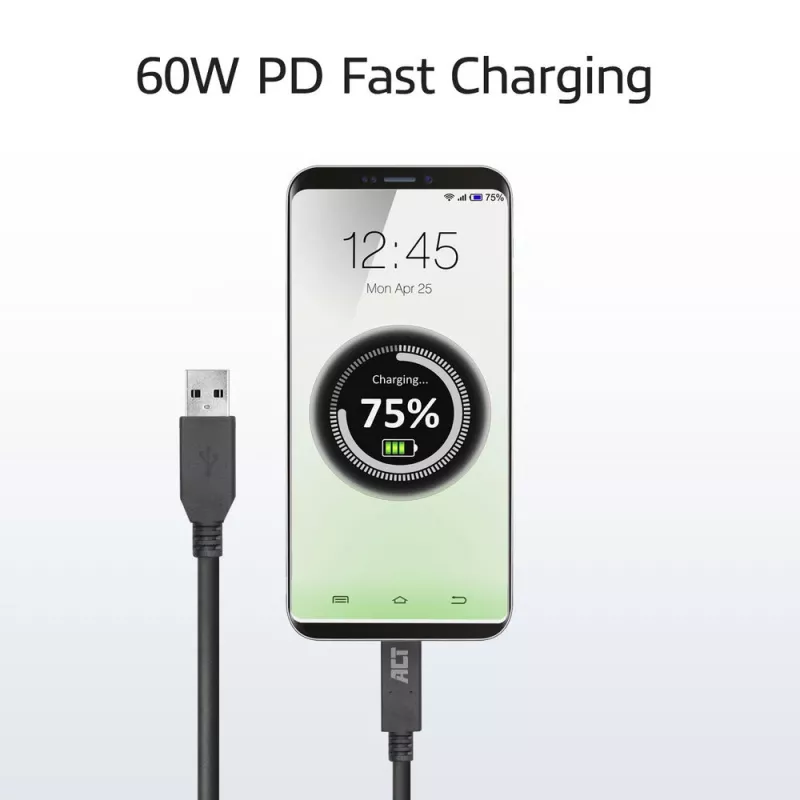Cable ACT USB 3.0 USB-A a USB-C 1 metro 5 Gbit/s Negro