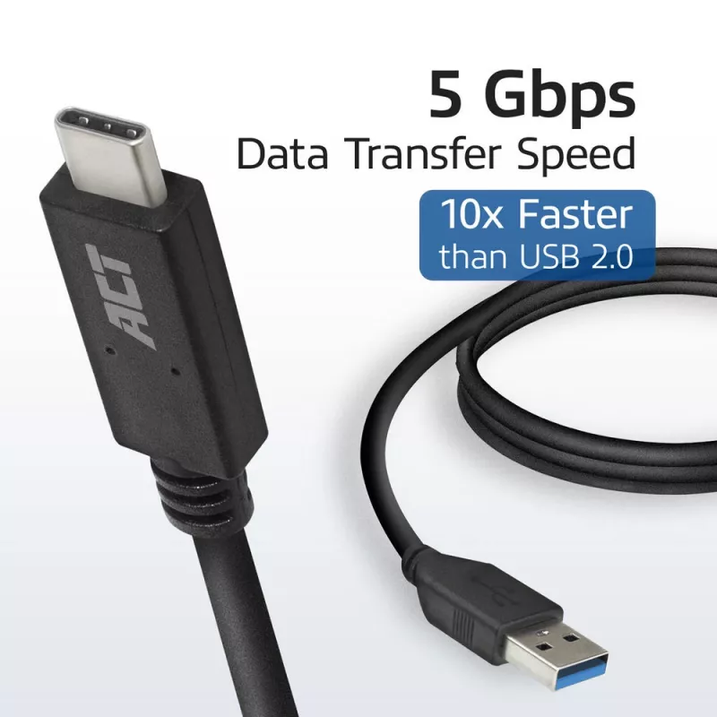 Cable ACT USB 3.0 USB-A a USB-C 1 metro 5 Gbit/s Negro
