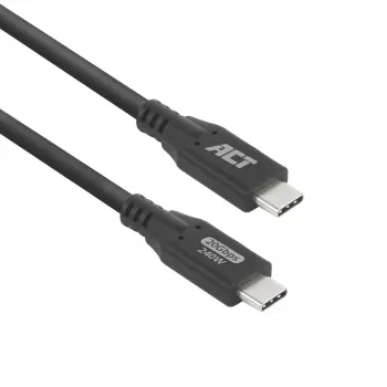 Cable ACT USB4 20Gbps 240W USB Type-C 0,5 m Negro