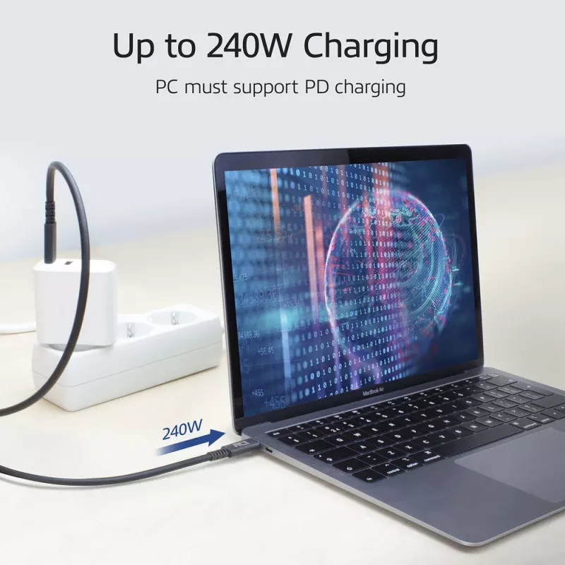 Cable ACT USB4® 20Gbps, USB-C, certificado USB-IF, 1 metro
