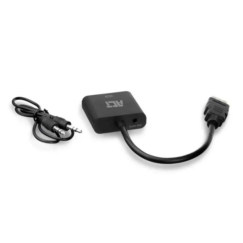 Adaptador ACT de 0,15 metros, HDMI-A macho a VGA hembra, con audio
