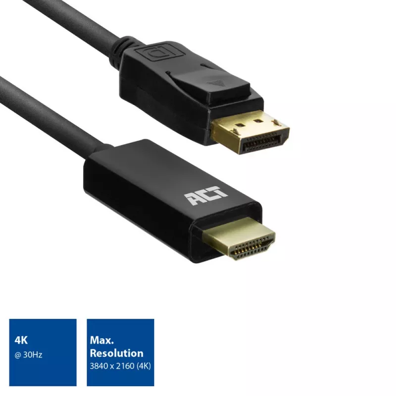 Cable adaptador DisplayPort a HDMI ACT AC7550 1,8 m