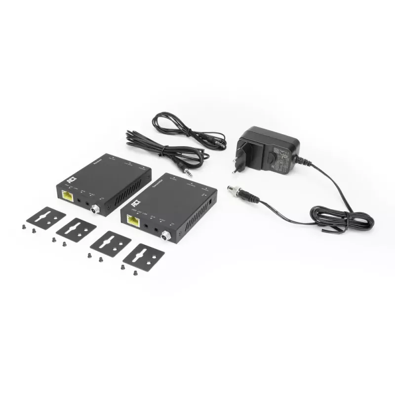 Set transmisor y receptor AV ACT Extender HDMI 2.0 4K sobre CAT6 UTP con soporte IR, 60 metros
