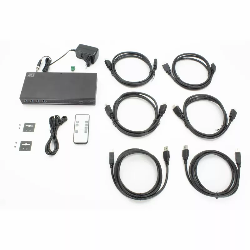 Switch KVM ACT Dual HDMI 4K@60Hz de 2 puertos, USB 3.2 Gen1 (USB 3.0)