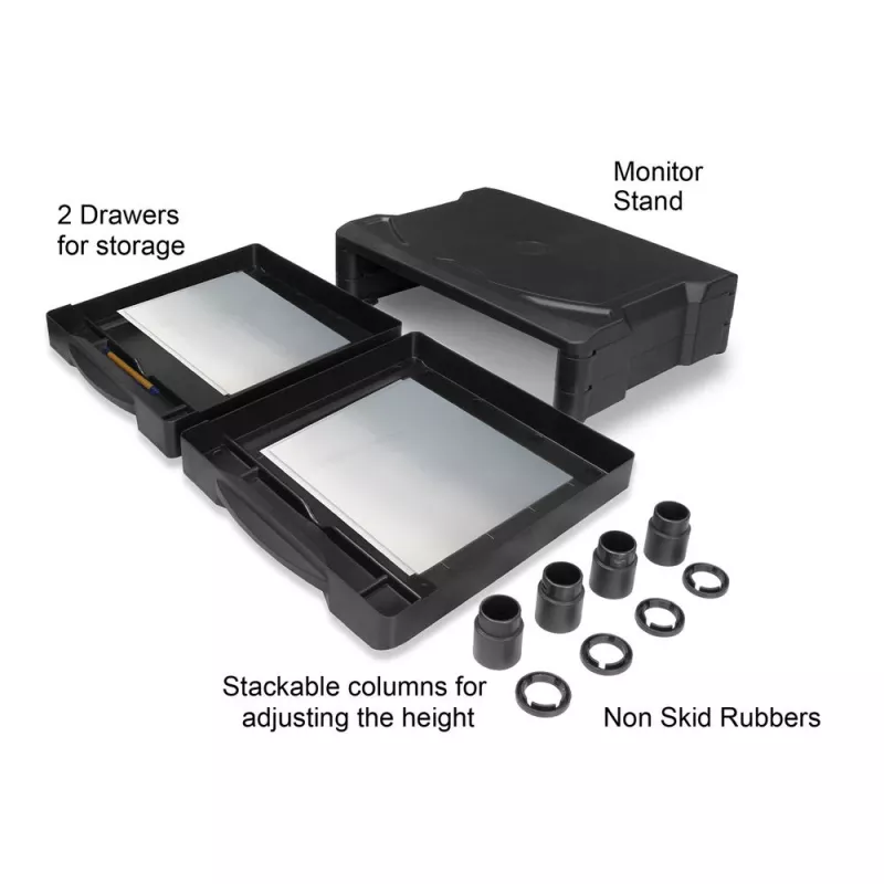Soporte para monitor ACT extra ancho AC8215 regulable en altura con dos cajones