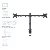 Brazo para dos monitores ACT con pinza/pasacables 16 kg 10-32 pulgadas