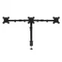 Brazo para tres monitores ACT con pinza/pasacables 30 kg 13-27 pulgadas