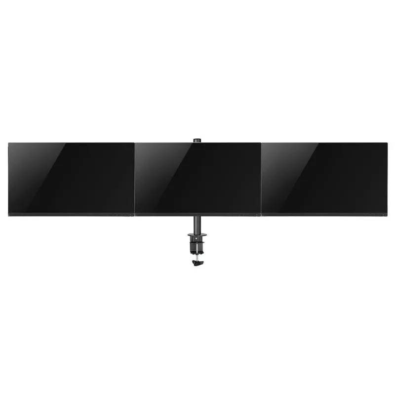 Brazo para tres monitores ACT con pinza/pasacables 30 kg 13-27 pulgadas