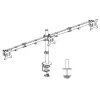 Brazo para tres monitores ACT con pinza/pasacables 30 kg 13-27 pulgadas