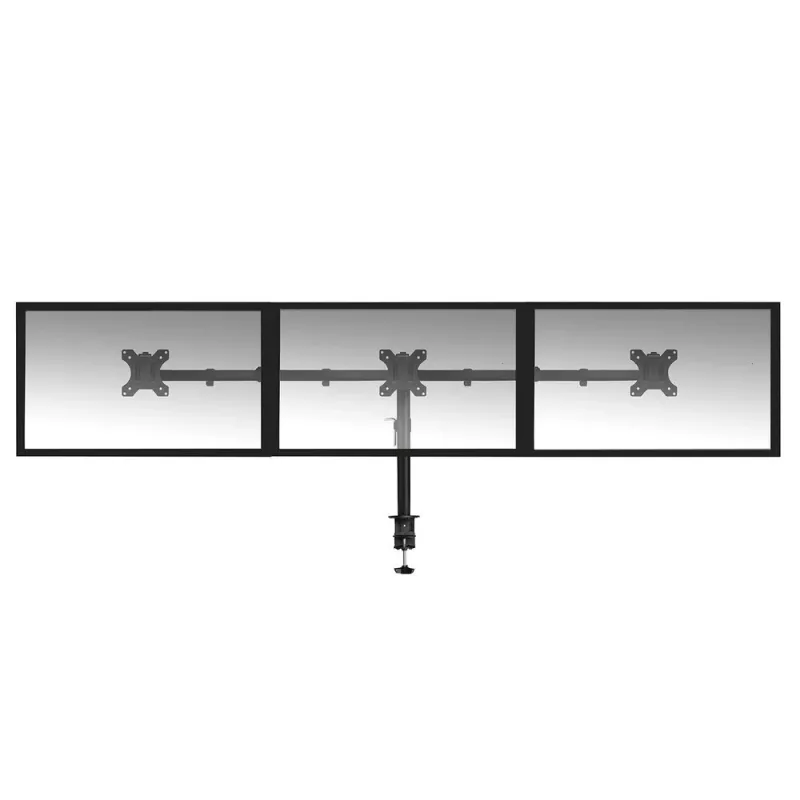 Brazo para tres monitores ACT con pinza/pasacables 30 kg 13-27 pulgadas