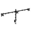 Brazo para tres monitores ACT con pinza/pasacables 30 kg 13-27 pulgadas