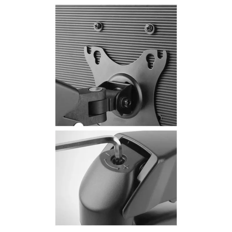 Brazo para monitor ACT con muelle de gas Oficina Negro AC8311 pinza/pasacables 9 kg