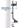 Brazo para un monitor ACT para oficina, regulación rápida de altura, con pinza/pasacables, 8 kg