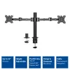 Brazo doble para monitor ACT Office Solid Pro – con pinza/pasacables – 12 kg – 10-32 pulgadas