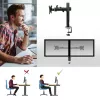 Brazo doble para monitor ACT Office Solid Pro – con pinza/pasacables – 12 kg – 10-32 pulgadas