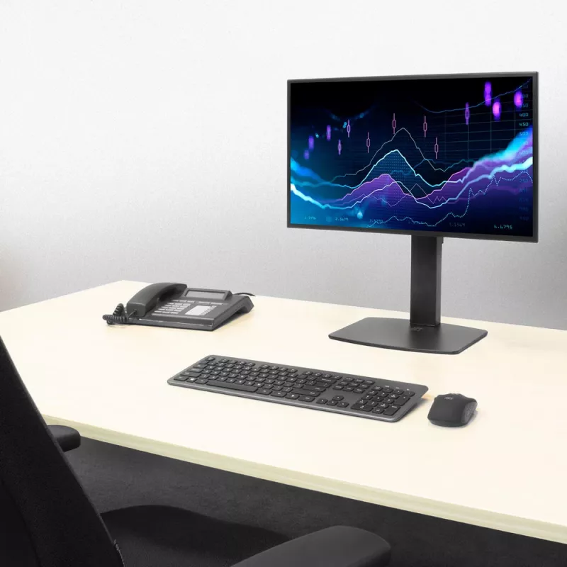 Brazo para monitor ACT de pie con muelle de gas para oficina, capacidad de carga 7 kg, 10 a 32 pulgadas