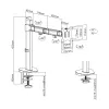 ACT AC8335 soporte de escritorio para un monitor de hasta 32 pulgadas, pinza / fijación pasante, plateado