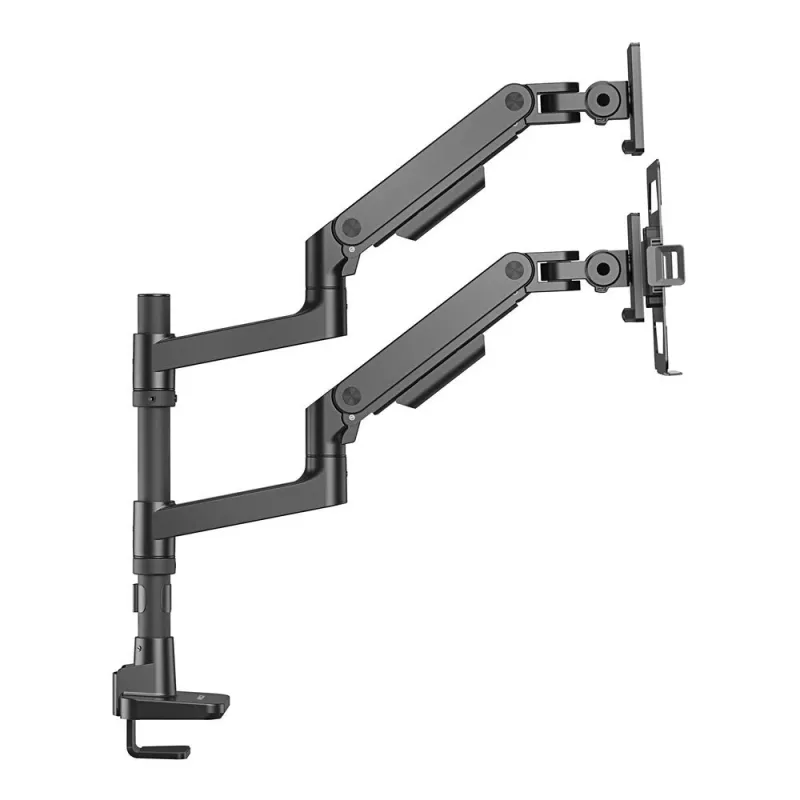 ACT AC8341 brazo para un monitor con soporte para portátil Office Premium, con resorte de gas, montaje en poste