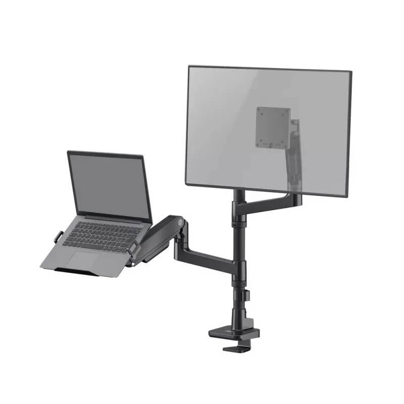 ACT AC8341 brazo para un monitor con soporte para portátil Office Premium, con resorte de gas, montaje en poste