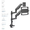 ACT AC8341 brazo para un monitor con soporte para portátil Office Premium, con resorte de gas, montaje en poste