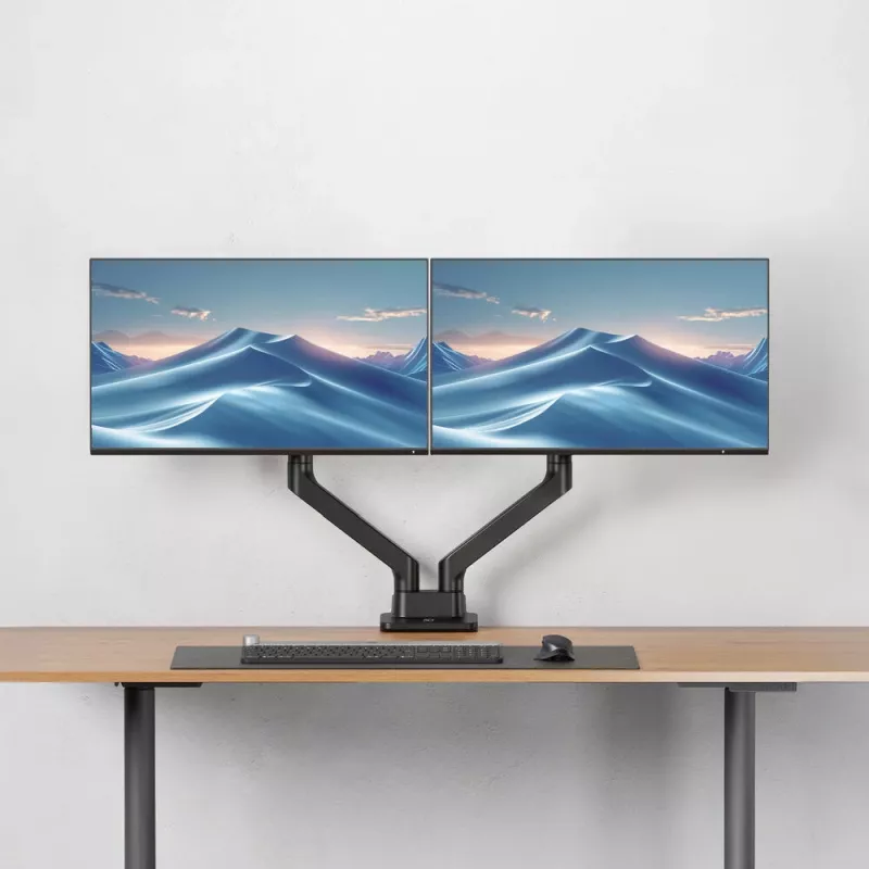 ACT AC8342 brazo para dos monitores Office Premium, con resorte de gas, 2 monitores