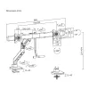 Brazo para monitor ACT 32 pulgadas Oficina Premium, muelle de gas, barra transversal, 2 monitores