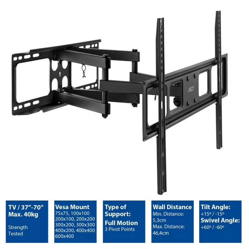 Soporte de pared para TV ACT Full-Motion 37