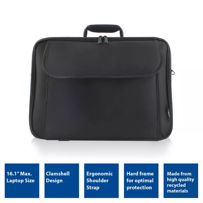 Bolsa de hombro ACT Office para portátiles de hasta 16,1 inch de botellas de plástico recicladas