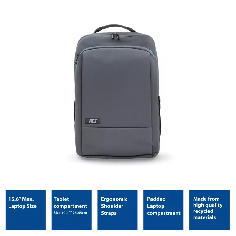 ACT AC8560 mochila casual, tereftalato de polietileno (PET), gris