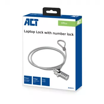Candado para portátil ACT AC9015 candado de combinación Plata