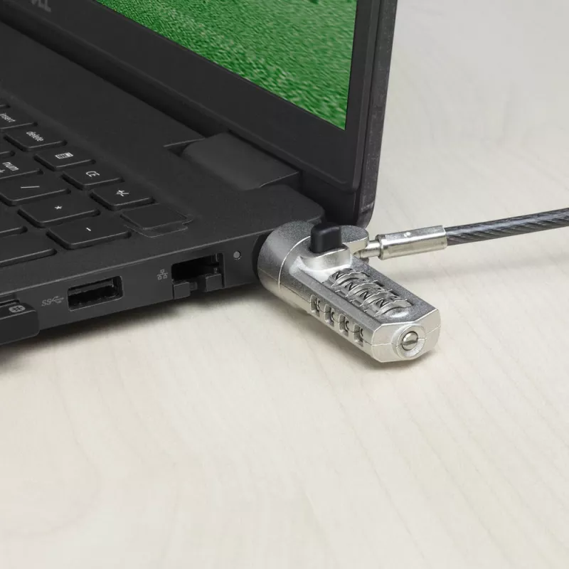 Candado para portátil ACT Wedge con candado de combinación metálico cable de 2 m