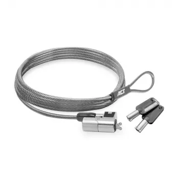 Candado para portátil ACT Wedge con llaves metálico cable de 2 m
