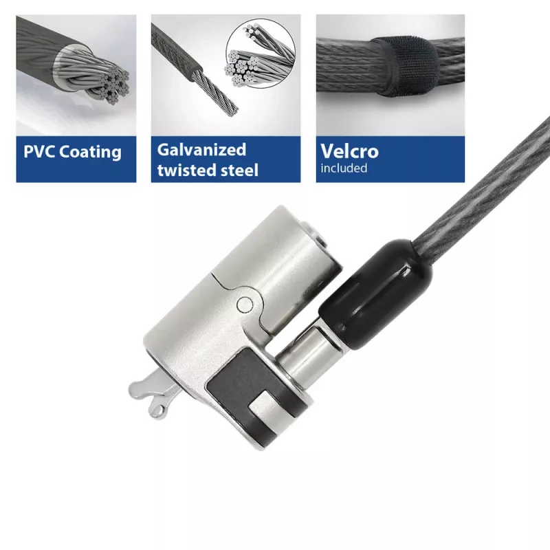Candado para portátil ACT Wedge con llaves metálico cable de 2 m