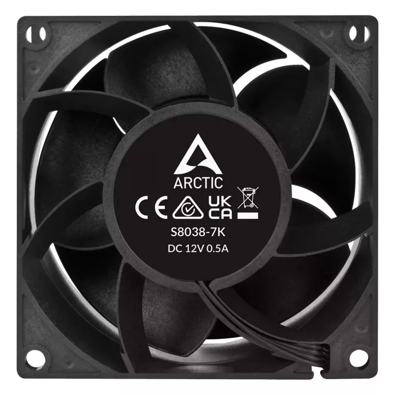 Ventilador ARCTIC S8038-7K 80 mm flujo de aire 118,93 m³/h doble rodamiento de bolas