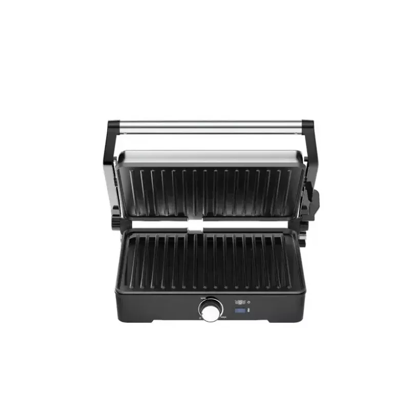 Parrilla de contacto AENO EG2 — 2000 W, rectangular, acero inoxidable/negro, 345×327 mm