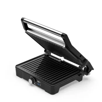 Parrilla de contacto AENO EG2 — 2000 W, rectangular, acero inoxidable/negro, 345×327 mm