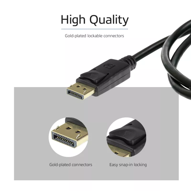 ACT Cable DisplayPort 1.4 de 3 metros 8K conector macho – conector macho