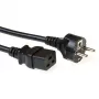 ACT Cable de alimentación CEE 7/7 conector macho (recto) a C19 negro 1,5 m