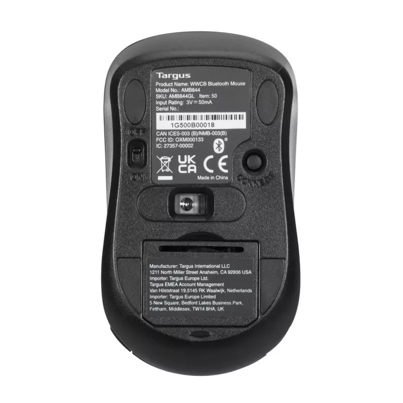 Ratón Targus AMB844GL oficina ambidiestro Bluetooth óptico 1000 DPI