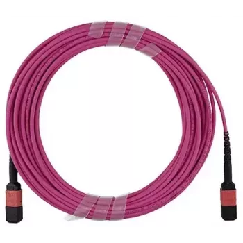 BlueOptics AV25-BO Cable troncal de fibra multimodo, MPO/UPC a MPO/UPC, OM4, 5 m, magenta