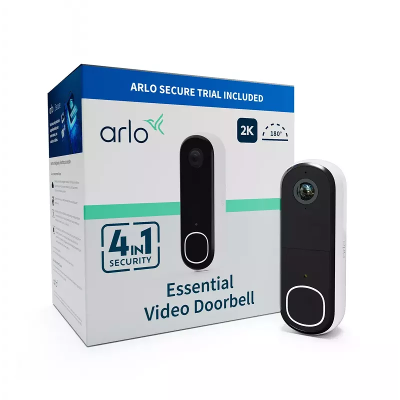 Videoportero Arlo Essential 2K Blanco 1944p 180° campo de visión