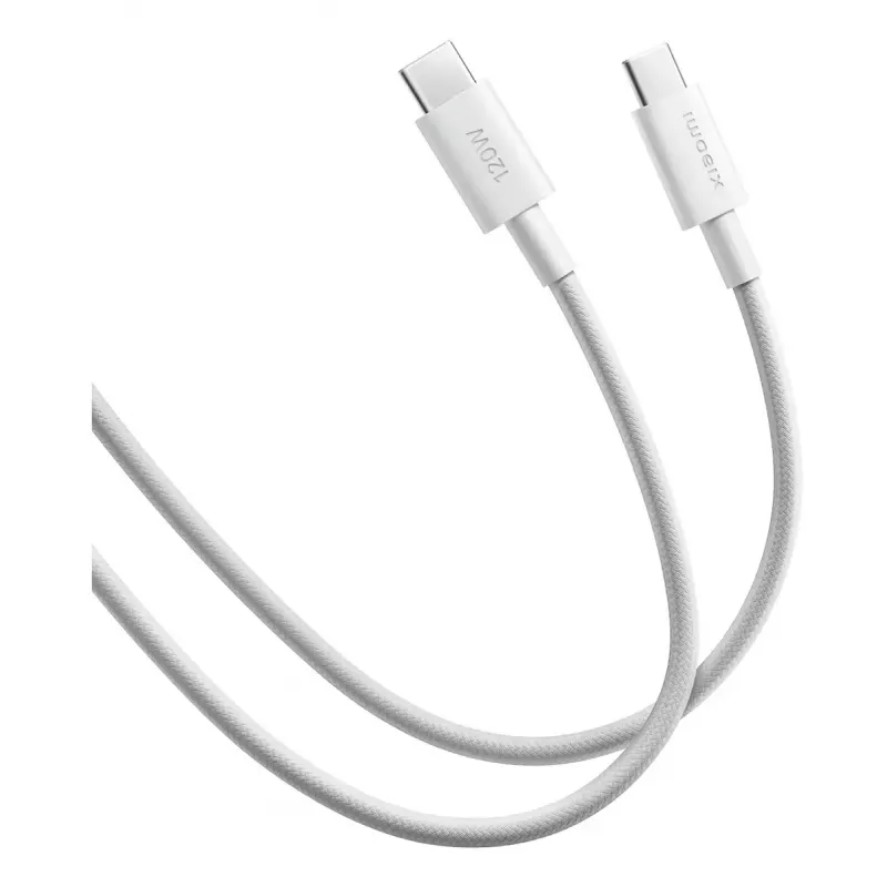 Cable USB-C a USB-C Xiaomi BHR087KGL 1 m, USB 2.0, 0,48 Gbit/s, blanco