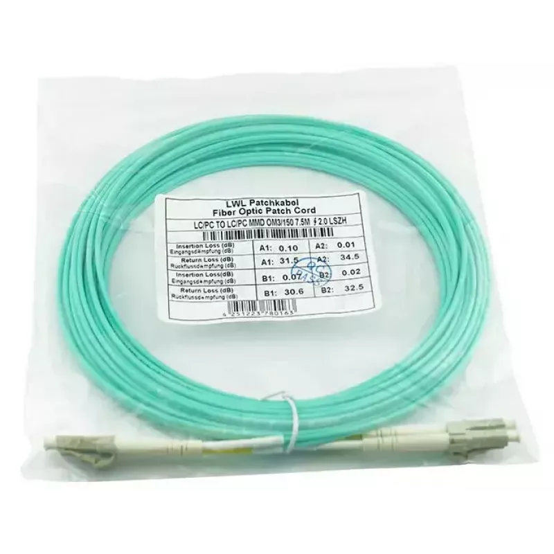 Cable de fibra óptica BlueOptics BK842A 30 m LC OM3 aqua
