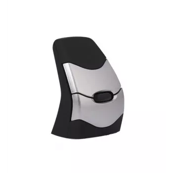BakkerElkhuizen DXT 2 Precision Mouse Wireless, ambidiestro, diseño vertical, láser, RF Wireless + Bluetooth, 2000 DPI, negro, gris