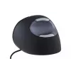 BakkerElkhuizen Evoluent D Large, diestro, diseño vertical, láser, USB Type-A, 3200 DPI, negro, gris, plata