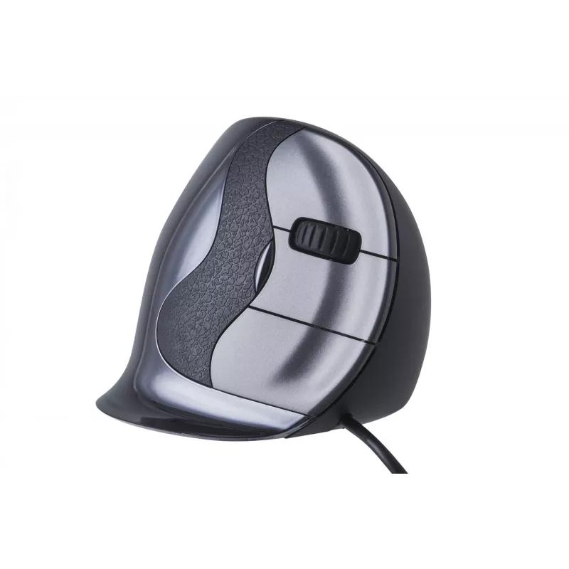 BakkerElkhuizen Evoluent D Small, diestro, diseño vertical, láser, USB Type-A, 3200 DPI, negro