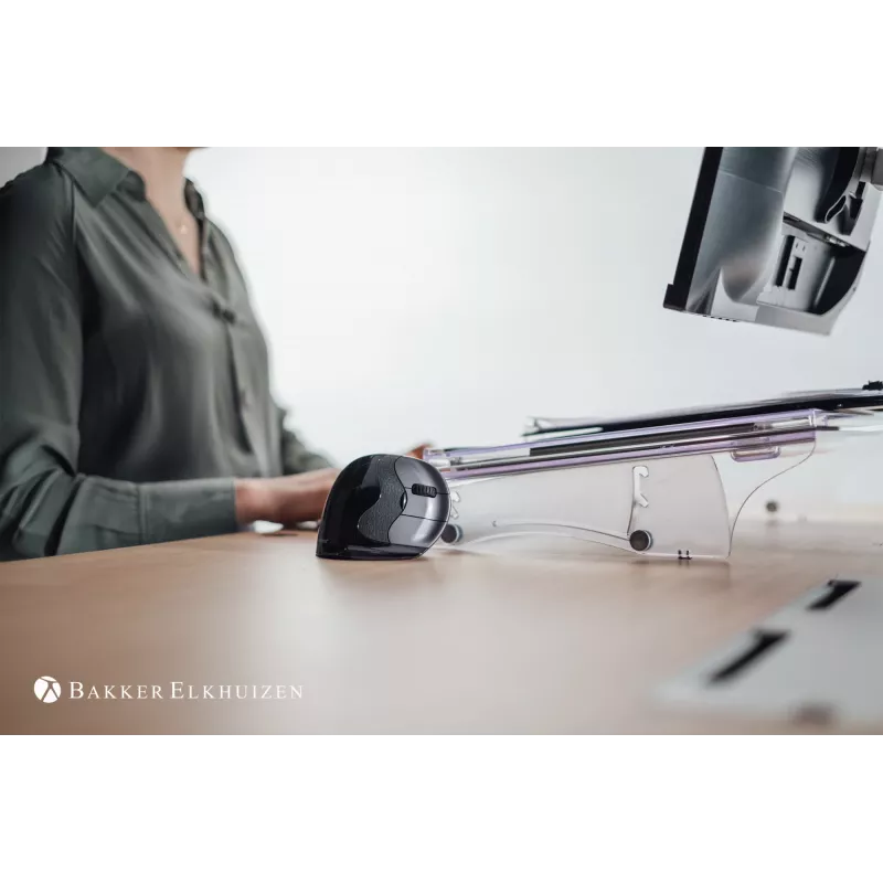 BakkerElkhuizen Evoluent D Small, diestro, diseño vertical, láser, USB Type-A, 3200 DPI, negro