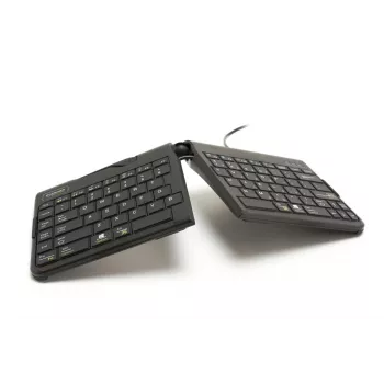 BakkerElkhuizen Goldtouch Travel Go2 con cable DE Qwertz, mini, con cable, USB, interruptores de tijera, QWERTZ, negro
