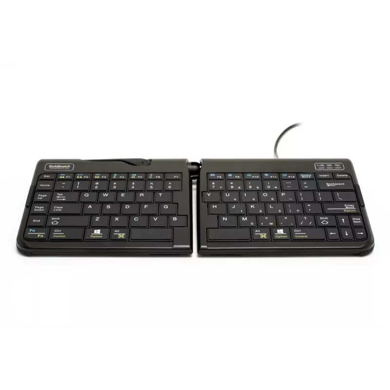 BakkerElkhuizen Goldtouch Travel Go2 con cable DE Qwertz, mini, con cable, USB, interruptores de tijera, QWERTZ, negro